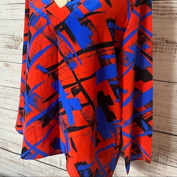 AMANDA UPRICHARD V-NECK 100% silk Size medium dress popover blouse - Picture 3 of 7